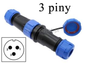 Wodoodporne złącze 3 piny; IP68; SP17; rozłączne