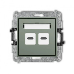 ICON Mechanizm gniazda podwójnego 2xUSB C-C szałwiowy 61IGUSB-8