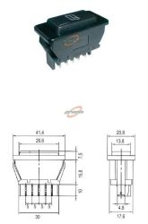 PRZEŁĄCZNIK KOŁYSKOWY AUTO 20A/12VDC PODŚWIETLANY SAZ