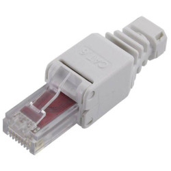TruComponents 240017 RJ45 connector,Cat 6 Plug, straight No. of pins: 8 Grey