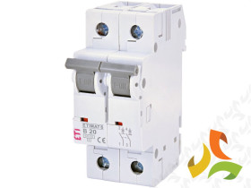 Wyłącznik nadprądowy B 20A 2P 6kA ETIMAT6 002113517 ETI