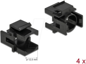 86738 Keystone cover black with 12.5 mm hole 4 pieces