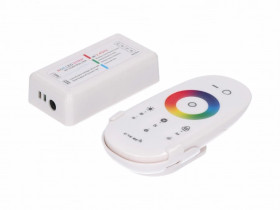 Sterownik LED RGB 3x6A touch RF biały komplet pilot+uchwyt 12-24v Prescot