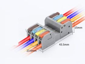 Kostka elektryczna; dwustronna; 3-piny; rozłączna