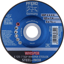 PFERD 62212848 Whisper Grinding Disc 125mm reduced noise vibration