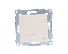 Simon 54 Łącznik krzyżowy z podświetleniem, szybkozłącza, kremowy DW7L.01/41