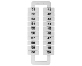 Oznacznik do złączek (EURO) 2,5-70mm2 /41-60/ biały 43192 /1 blister=20 szt/