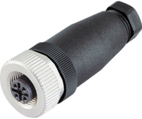 Jack, M12, 5 pole, tension clamp connection, straight, 1044710000