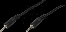 CA1050 Audio cable, 3.5 mm 3-pin/M to 3.5 mm 3-pin/M, black, 2 m