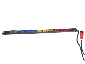 Listwa monitorująca wtyk zasilający IEC 60309 32A 400V gniazda 18xC13 10A 250V 6xC19 16A 250V 32A DN-IP-V-5-18C13-6C19