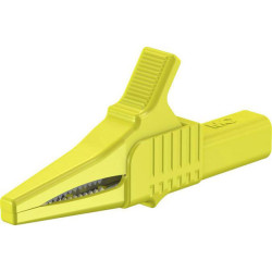 St&#xE4;ubli 669755-24 XKK-1001 safety terminal, CAT II, yellow, brass, serrated jaw