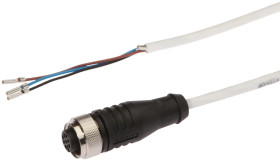 Złącze do samokonfekcjonowania M12 proste żeńskie druga końcówka niezarobiona 3-pinowe 5m PTFE 250V IP65 3x0.34mm² VK50H025