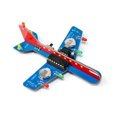 HU-089 Model Samolotu LED Zestaw DIY NE555 CD4017 Obwód Wielokolorowe Światła Kompaktowy Design Zasilany Bateriami Elektronika P