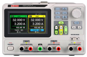 Zasilacz laboratoryjny 2 x 0 → 32 V, 2.5 → 5 V 3.2A RS PRO 220W