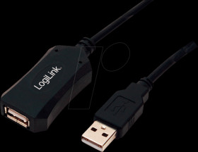 UA0001A USB 2.0 cable, A plug to socket, 5 m