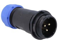 SPP2111-3WZ Wtyk 3 pin na kabel (7-12mm) okrągły, lutowane, wodoodporny - gwint zewnętrzny 500V, 30A