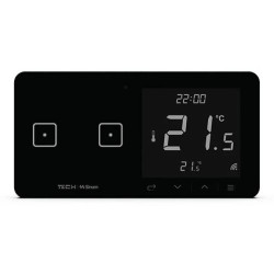 SINUM WSR-02m L Regulator pokojowy + włšcznik dwupolowy lewy kolor czarny