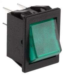 Przełącznik kołyskowy Wł.-wył. podświetlany 16 A DPST Zielony Arcolectric (Bulgin) Ltd