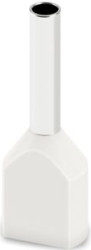 Insulated twin wire end ferrule, 0.75 mm², 15 mm/8 mm long, UL 486F, white, 2100011