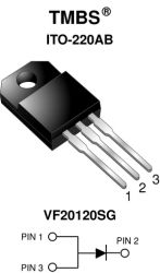 VF20120SG High-Voltage Trench MOS Barrier Schottky Rectifier Ultra Low VF = 0.54 V at IF = 5 A