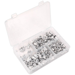 Sealey AB073TI Threaded Insert (Rivet Nut) Assortment 200pc M4-M8 Splined Metric