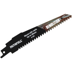 Faithfull FAISBS940HM S940HM Demolition Carbide Sabre Saw Blade 152mm x 6 TPI