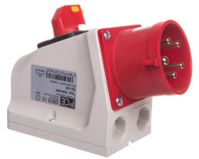 Wtyczka odbiornikowa KOMBI 32A 5P 400V czerwona IP44 625-6W