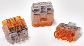 Cable connector, 3 pole, 0.5-2.5 mm², orange/transparent, cable connection, 24 A, 148-90037