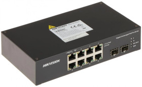 Switch przemysłowy PoE 8-portowy 1Gbps + 2x SFP (niezarządzalny) DS-3T0510HP-E/HS