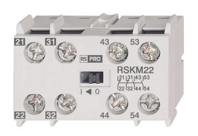 Blok styków pomocniczych RS PRO 2NO + 2NC Snap-on