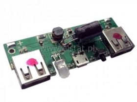 Moduł Power Bank 2xUSB 5V 2A + latarka