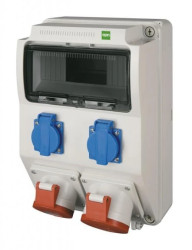 Rozdzielnica budowlana RS-9 9-mod. 2x2P+Z, 2x32A/5P, IP44 bez zabezpieczeń 6222-00