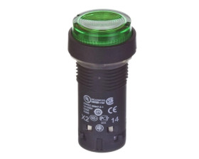 Przycisk sterowniczy 22mm zielony 1Z z samopowrotem z podświetleniem 230V AC XB7NW33M1