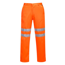Trousers Poly Cotton Hi-Vis Orange Reg L