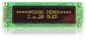Wyświetlacz OLED Żółty Midas COB Równoległe