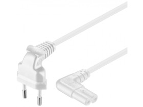 Kabel przyłączeniowy Euro, obustronnie zgięty 0,75 m, Biały