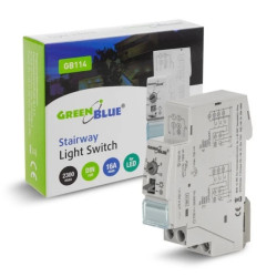 Automat schodowy na szynę DIN GB114 GreenBlue regulacja 30s-10m max 2300 W GB114