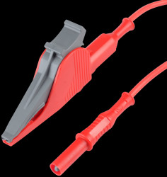 5066/2314-SIL-150-2 Leads, Crocodile Clips, 36 A, 1,5 m, red