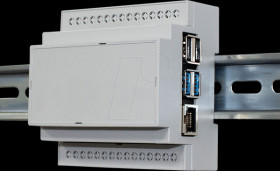 CBRPI-DR-4-GRY Housing for Raspberry Pi 4, top hat rail, grey