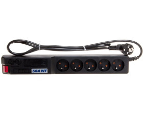 Przedłużacz przeciwprzepięciowy 5-gniazd z/u ACAR 504WF 1,5m czarny