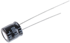 Kondensator 100μF 16V dc Radialny, Otwór przelotowy Rubycon roztaw: 2.5mm 6.3 (Dia.) x 7mm