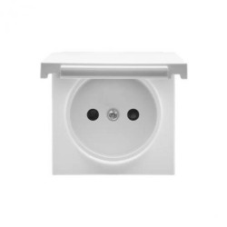 Simon 55 Pokrywa gniazda wtyczkowego pojedynczego z klapką w kolorze pokrywy do: SGZ1CM, SGZ1M Biały mat TGZ1BUZP/111