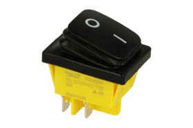 Przełącznik; klawiszowy (kołyskowy); wodoodporny; KCD4-0111- 21_000XX; ON-OFF; 2 tory; czarny; bez podświetlenia; czarny; bistab