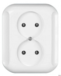 TOPAZ Gniazdo podwójne b/u białe GPt-5T