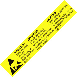 BJZ A-60781 ESD Symbol Yellow Self-Adhesive 138mm x 26mm 800 pcs