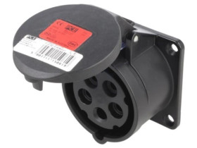 315-6X Złącze zasilające 3-fazowe AC, gniazdo żeńskie, 16A/400VAC