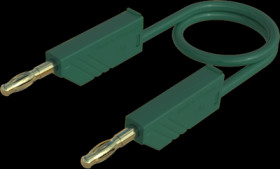 Measuring lead with (4 mm plug, spring-loaded, straight) to (4 mm plug, spring-loaded, straight), 0.25 m, green, PVC, 2.5 mm², C