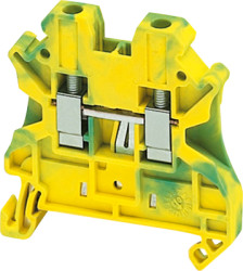 Ground terminal, 2 pole, 0.14-6.0 mm², clamping points: 2, green/yellow, screw connection, NSYTRV42PE