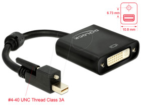 62639 Adapter cable, mini DP 1.2 male to DVI 24+5 female, 25 cm