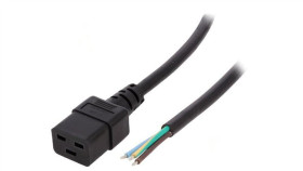 Kabel: 3X1,5Mm2, Iec C19 Żeński, Dł: 3M, 16A Lt-549 H05vv-F 3X1.5 Blk 3M End Roj
